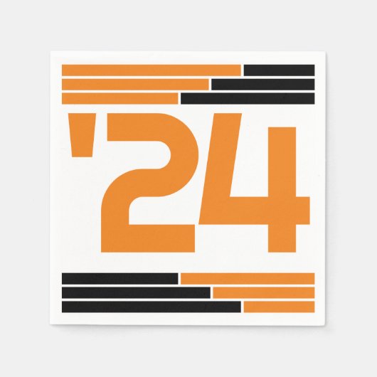 オレンジとブラックバークラス'24グラードパーティー スタンダードカクテルナプキン (正面)