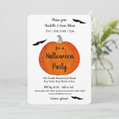 オレンジとブラックパンプキンとこうもりハローウィンパーティ 招待状 (スタンド正面)