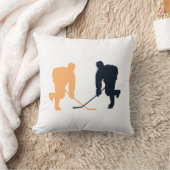 オレンジとブラックホッケー クッション (ブランケット)