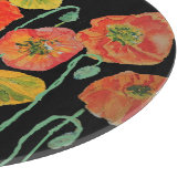 オレンジとブラックポピーのアート カッティングボード (角)