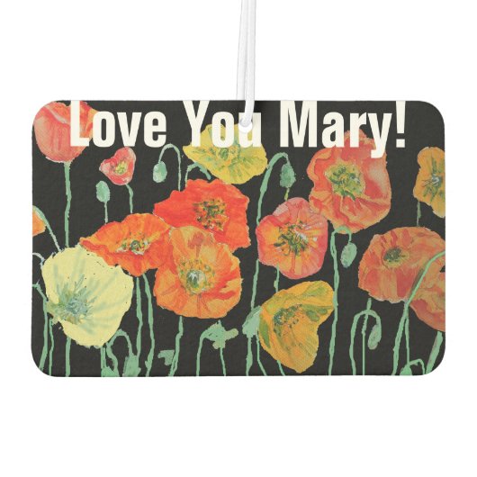 オレンジとブラックポピー名カーエアーフレッシュナー カーエアーフレッシュナー (裏面)