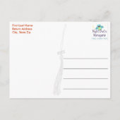 オレンジとブラックモダンのストライプ卒業用はがき 案内ポストカード (裏面)