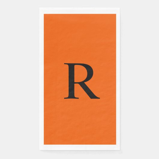 オレンジとブラックモノグラム紙ゲストタオル (正面)