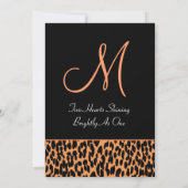 オレンジとブラックレオパードのメタ結婚リック紙 招待状 (裏面)