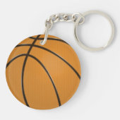 オレンジとブラック伝統的のバスケットボールデザイン キーホルダー (裏面)
