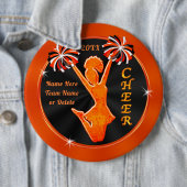 オレンジとブラック安いチアリーティング党の好意 缶バッジ (インサイチュ)