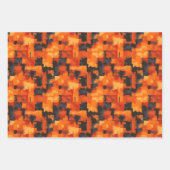 オレンジとブラック抽象芸術 ラッピングペーパーシート (正面2)