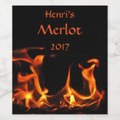 オレンジとブラック踊りファイアワインラベル ワインラベル (シングルラベル)