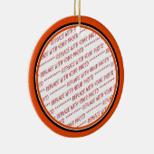 オレンジとブラック(ハロウィンカラー)トリミングされたテンプレート セラミックオーナメント (右)