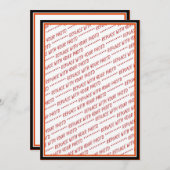 オレンジとブラック(ハロウィンカラー)トリミングされたテンプレート 招待状 (正面/裏面)