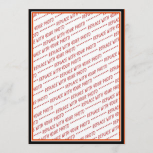 オレンジとブラック（ハロウィンカラー）トリミングされたテンプレート 招待状