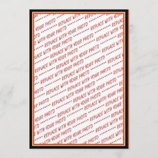 オレンジとブラック（ハロウィンカラー）トリミングされたテンプレート 招待状