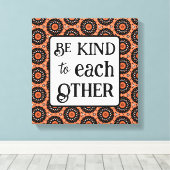 オレンジとブラック BE KIND  キャンバスプリント (インサイチュ (ウッドフロア))