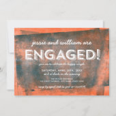 オレンジとブルーのイン転がク婚約パーティ 招待状 (正面)