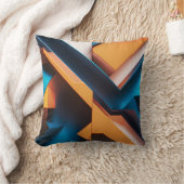 オレンジとブルーのエレガンス クッション (ブランケット)