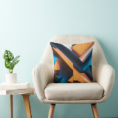オレンジとブルーのエレガンス クッション (椅子)