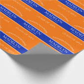 オレンジとブルーのカスタムの卒業包装紙 ラッピングペーパー (角)