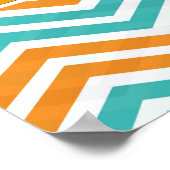 オレンジとブルーのクジラのぬりえポスター ポスター (角)