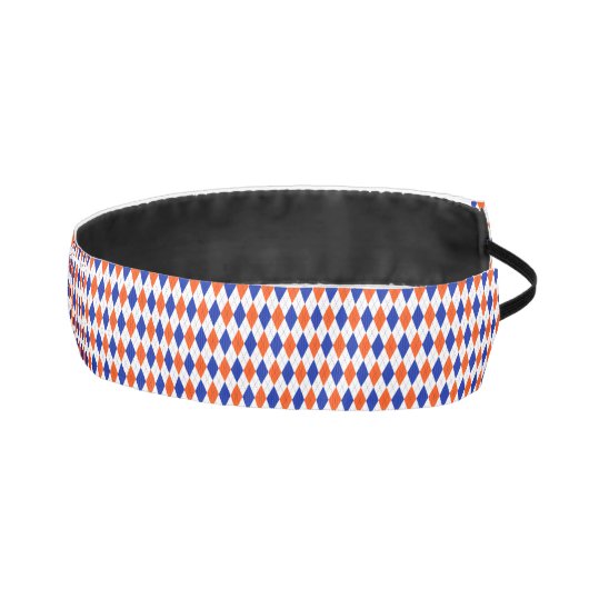 オレンジとブルーのクラシックダイヤモンドアーガイルパターン アスレチックヘッドバンド (右)