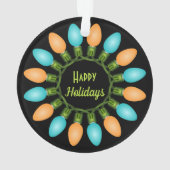 オレンジとブルーのクリスマスライトサークル オーナメント (裏面)