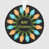 オレンジとブルーのクリスマスライトサークル オーナメント (正面)