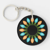 オレンジとブルーのクリスマスライトサークル キーホルダー (正面)