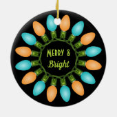 オレンジとブルーのクリスマスライトサークル セラミックオーナメント (裏面)