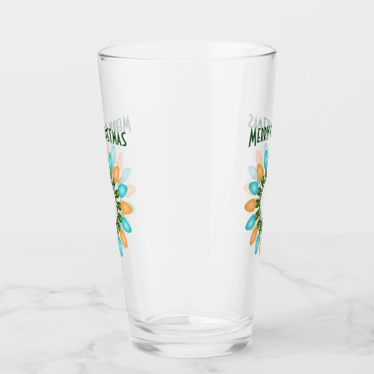 オレンジとブルーのクリスマスライトサークル タンブラーグラス (左)