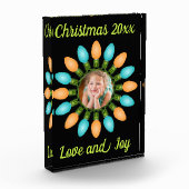 オレンジとブルーのクリスマスライトサークル フォトブロック (左)