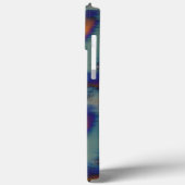 オレンジとブルーのステンドグラスとスクラッチ効果のミックス Case-Mate iPhoneケース (裏面 / 左)