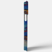 オレンジとブルーのステンドグラスとスクラッチ効果のミックス Case-Mate iPhoneケース (裏面 / 右)