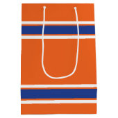 オレンジとブルーのストライプのスポーツジャージー ミディアムペーパーバッグ (裏面)