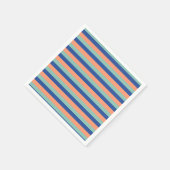オレンジとブルーのストライプナプキン スタンダードカクテルナプキン (角)