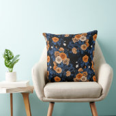 オレンジとブルーのバラに隠れている クッション (椅子)