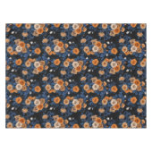 オレンジとブルーのバラに隠れている テーブルクロス (正面(横))