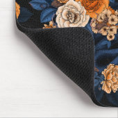 オレンジとブルーのバラに隠れている マウスパッド (コーナー)