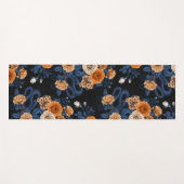 オレンジとブルーのバラに隠れている ヨガマット (正面(横))