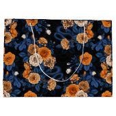 オレンジとブルーのバラに隠れている ラージペーパーバッグ (裏面)