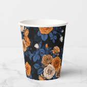 オレンジとブルーのバラに隠れている 紙コップ (正面)