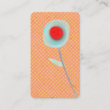 オレンジとブルーのフローライエロー水玉模様