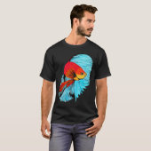 オレンジとブルーのベタの芸術 Tシャツ (正面フル)