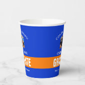 オレンジとブルーの卒業カスタム写真 紙コップ (左)