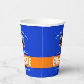 オレンジとブルーの卒業カスタム写真 紙コップ (右)