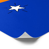 オレンジとブルーの卒業写真カスタムポスター ポスター (角)