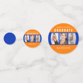 オレンジとブルーの卒業写真コラージュカスタム コンフェッティ (正面)