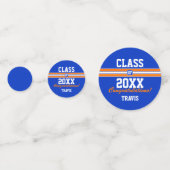 オレンジとブルーの卒業式おめでとうございますカスタム。 コンフェッティ (正面)