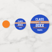 オレンジとブルーの卒業式おめでとうございますカスタム。 コンフェッティ (裏面)