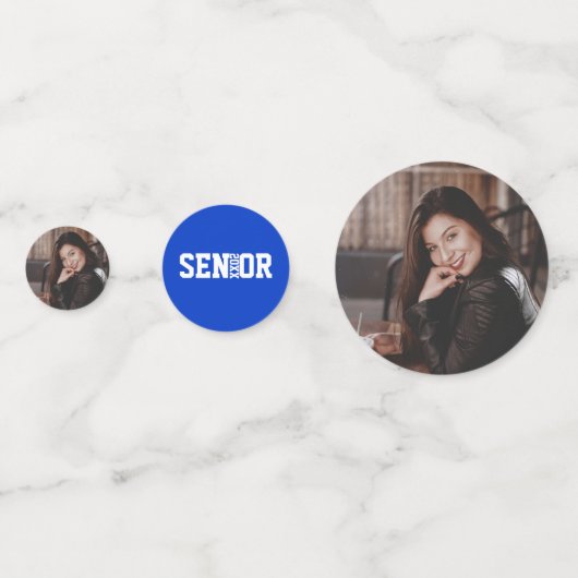 オレンジとブルーの卒業式カスタムおめでとう コンフェッティ (正面)