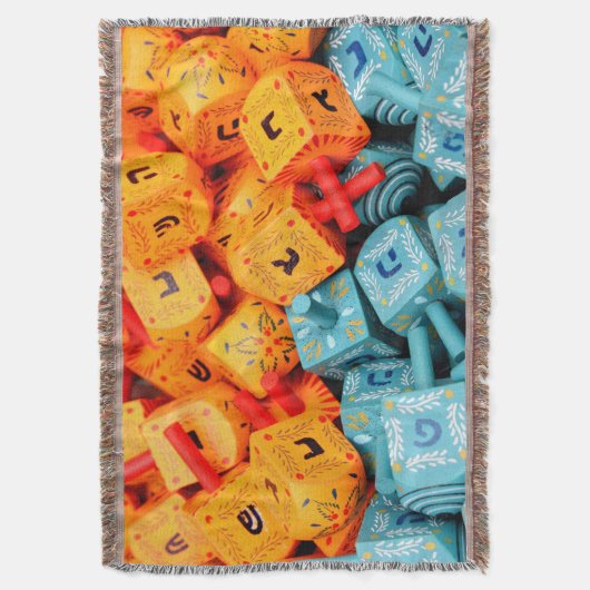 オレンジとブルーの夢 スローブランケット (正面縦)