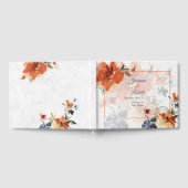 オレンジとブルーの水彩画の秋の花嫁衣裳 ゲストブック (全面)